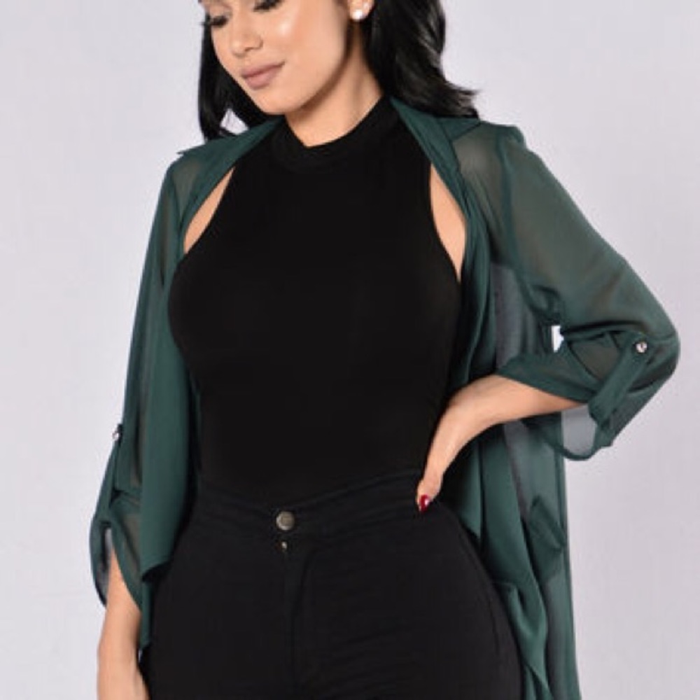 Hunter green blazer FashionNova